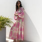 Vestido largo de verano con escote en V y estampado de bosque para mujer