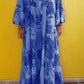 Vestido largo de verano con escote en V y estampado de bosque para mujer