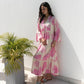 Vestido largo de verano con escote en V y estampado de bosque para mujer