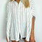 Camisa casual de rayas para mujer 50 % de descuento por tiempo limitado