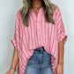 Camisa casual de rayas para mujer 50 % de descuento por tiempo limitado