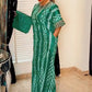 Élégant cou rond Robe de strass rayée