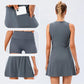 Robe sans manches sportive et shorts de compression 2 pièces