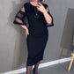 Robe en mailles de mode avec fermeture à glissière
