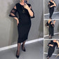 Robe en mailles de mode avec fermeture à glissière
