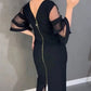 Robe en mailles de mode avec fermeture à glissière