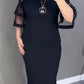 Robe en mailles de mode avec fermeture à glissière