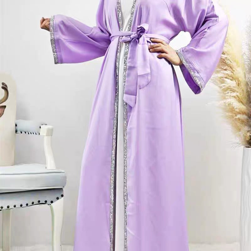 Women's Soft Long Sleeves Lightweight Waisted Robe