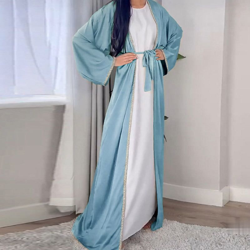 Women's Soft Long Sleeves Lightweight Waisted Robe