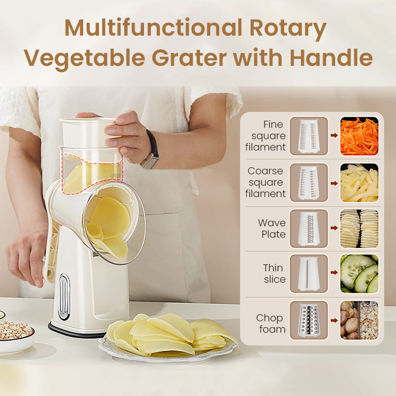 🔥Limited time 50% off🔥Multifunctional Rotary Vegetable Grater with Handle