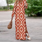 Vestido bohemio de manga larga con escote en V
