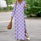 Vestido bohemio de manga larga con escote en V