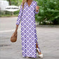 Vestido bohemio de manga larga con escote en V