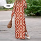 Vestido bohemio de manga larga con escote en V