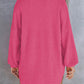 Camisa suelta de punto gofre de color liso para mujer