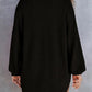 Camisa suelta de punto gofre de color liso para mujer