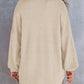 Camisa suelta de punto gofre de color liso para mujer