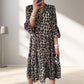 🔥50 % DE DESCUENTO POR TIEMPO LIMITADO🔥Vestido casual con estampado de leopardo y botones en la parte delantera