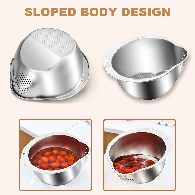 🔥HOT SALE🔥Stainless Steel Rice Strainer Bowl