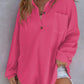 🔥Oferta de otoño 49 % de descuento🔥Camisa suelta de punto gofre de color liso para mujer