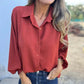 🔥VENTA CALIENTE - 50% DE DESCUENTO💝Camisa elegante de color sólido con botones para mujer