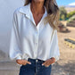 🔥VENTA CALIENTE - 50% DE DESCUENTO💝Camisa elegante de color sólido con botones para mujer