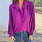 🔥VENTA CALIENTE - 50% DE DESCUENTO💝Camisa elegante de color sólido con botones para mujer