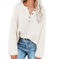 Suéter de punto gofrado Henley con descuento del 50 % por tiempo limitado