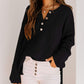 Suéter de punto gofrado Henley con descuento del 50 % por tiempo limitado
