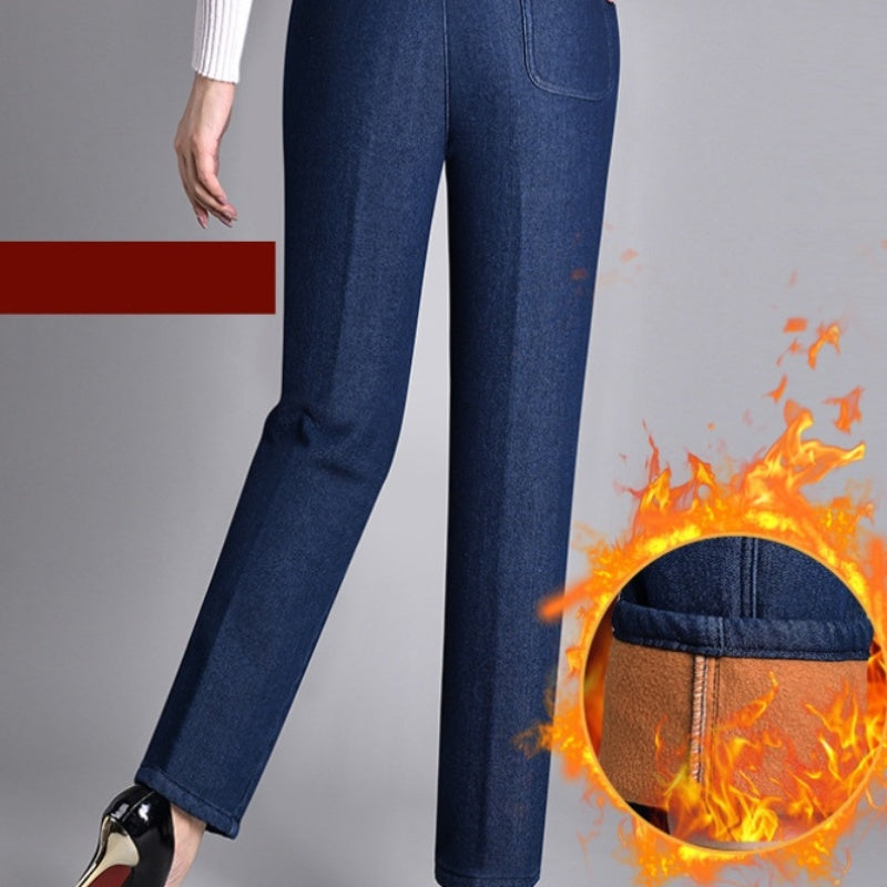 🎁Limited time 50% OFF⏳Women's Side-Pocket Full Elastic Waist Jeans