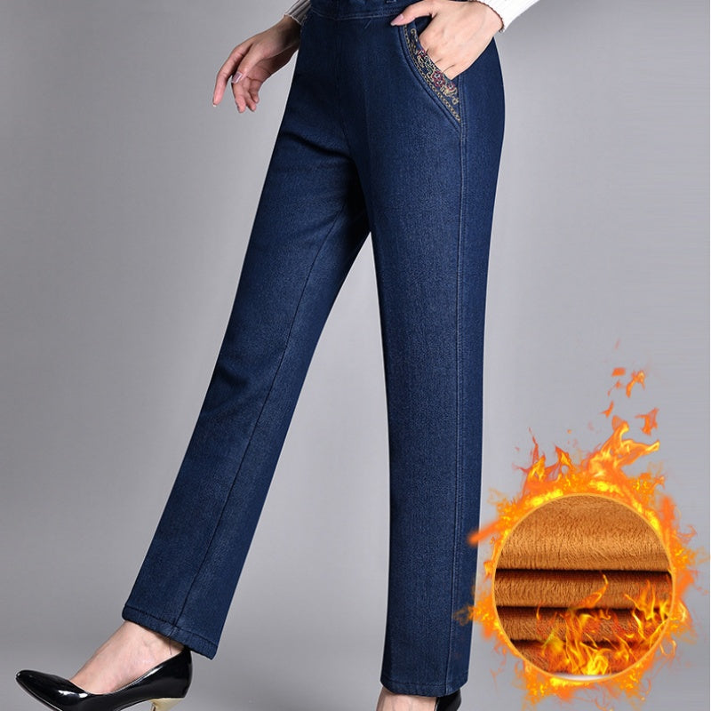 🎁Limited time 50% OFF⏳Women's Side-Pocket Full Elastic Waist Jeans