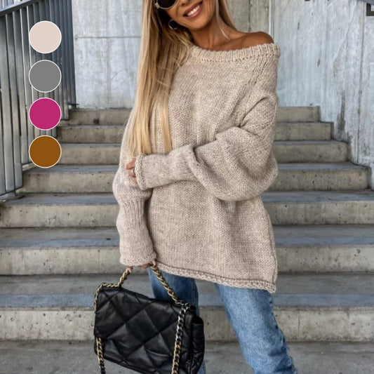 🔥Limited Time 50% OFF🔥Women's Solid Knitted Round Neck Sweater