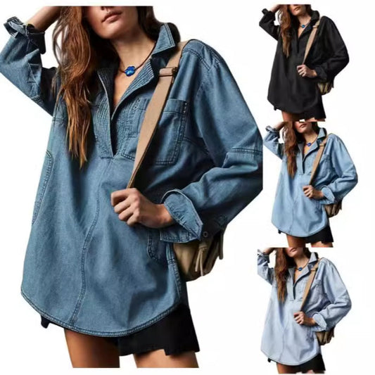 🔥Autumn Sale 50% OFF🔥Women's Oversized Denim Pullover