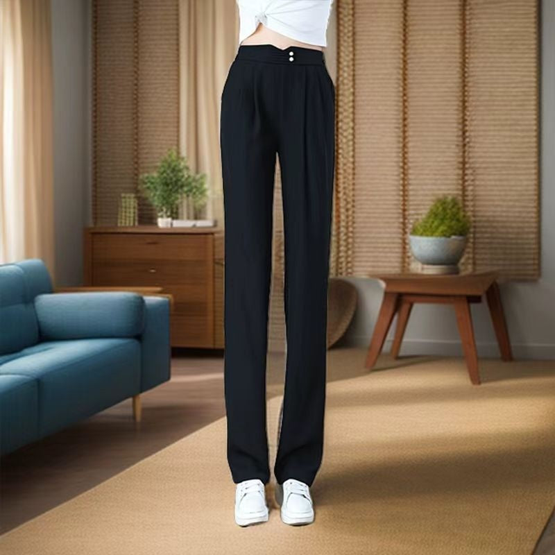 🔥Limited time 50% off🔥Summer Cooling High-Waisted Straight-Leg Pants with Pockets