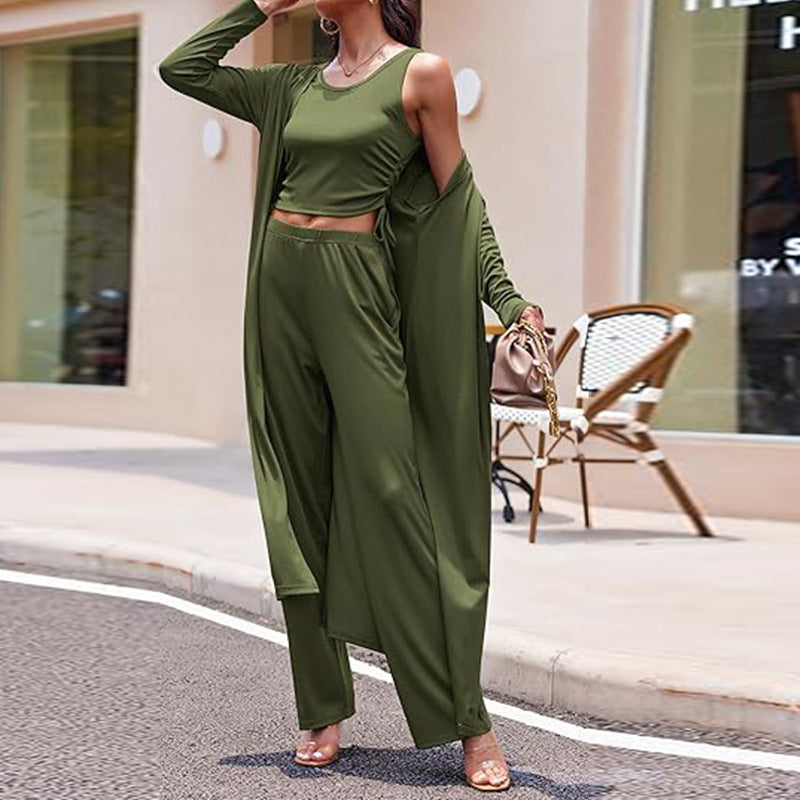 🔥Autumn Sale 50% OFF🔥Women’s Solid Color Casual 3-Piece Set