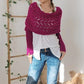 Poncho tipo chal de punto con aberturas para mujer