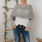 Poncho tipo chal de punto con aberturas para mujer