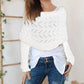 Poncho tipo chal de punto con aberturas para mujer