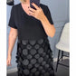 🌷Venta caliente 50% de descuento🌷Vestido negro elegante con escote en V para mujer con prendas exteriores irregulares, conjunto de 2 piezas 