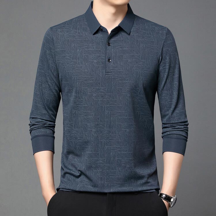 🔥Limited time 50% off🔥Men’s Elegant Casual 3-button Lapel Collar Long-sleeve T-shirt