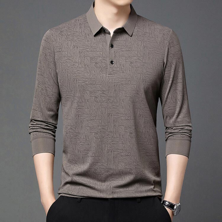 🔥Limited time 50% off🔥Men’s Elegant Casual 3-button Lapel Collar Long-sleeve T-shirt