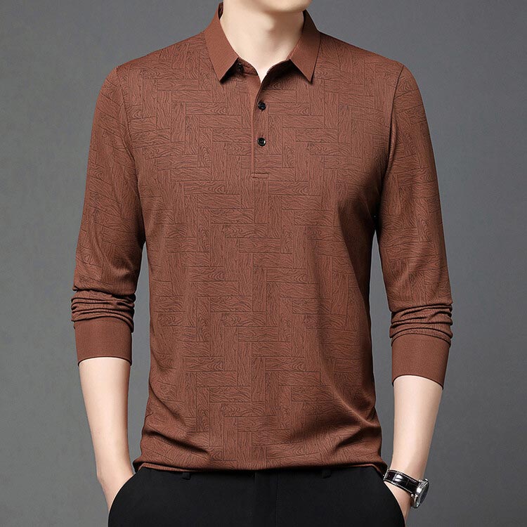 🔥Limited time 50% off🔥Men’s Elegant Casual 3-button Lapel Collar Long-sleeve T-shirt