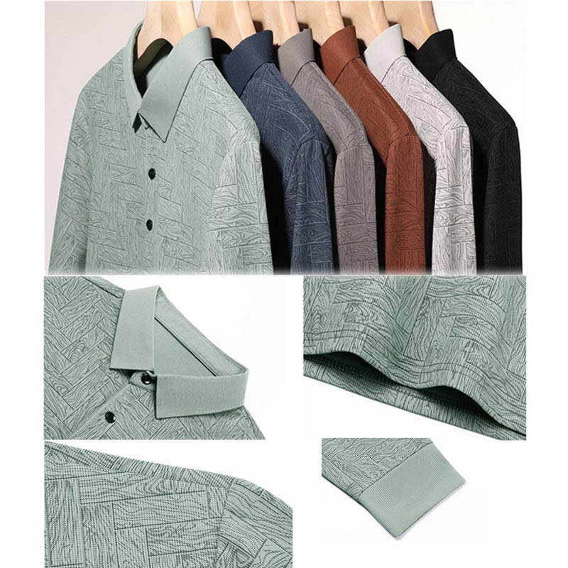 🔥Limited time 50% off🔥Men’s Elegant Casual 3-button Lapel Collar Long-sleeve T-shirt