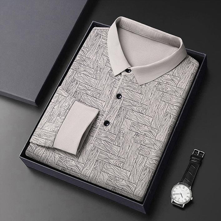 🔥Limited time 50% off🔥Men’s Elegant Casual 3-button Lapel Collar Long-sleeve T-shirt