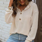 Top de manga larga con capucha de color liso de moda para mujer