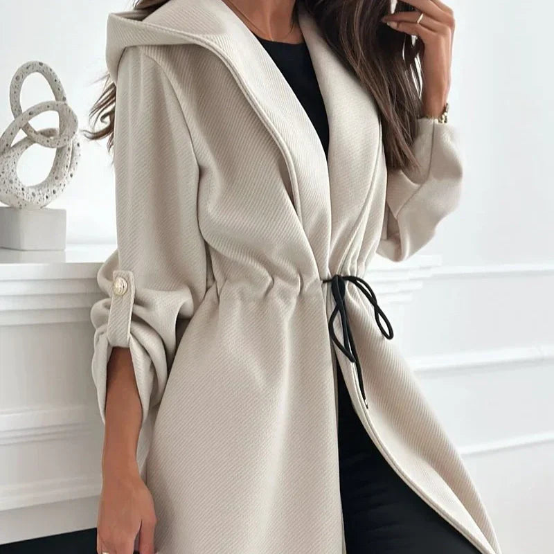 🔥Limited Time 50% OFF🔥Women’s Trendy Tie Waist Hooded Long Coat