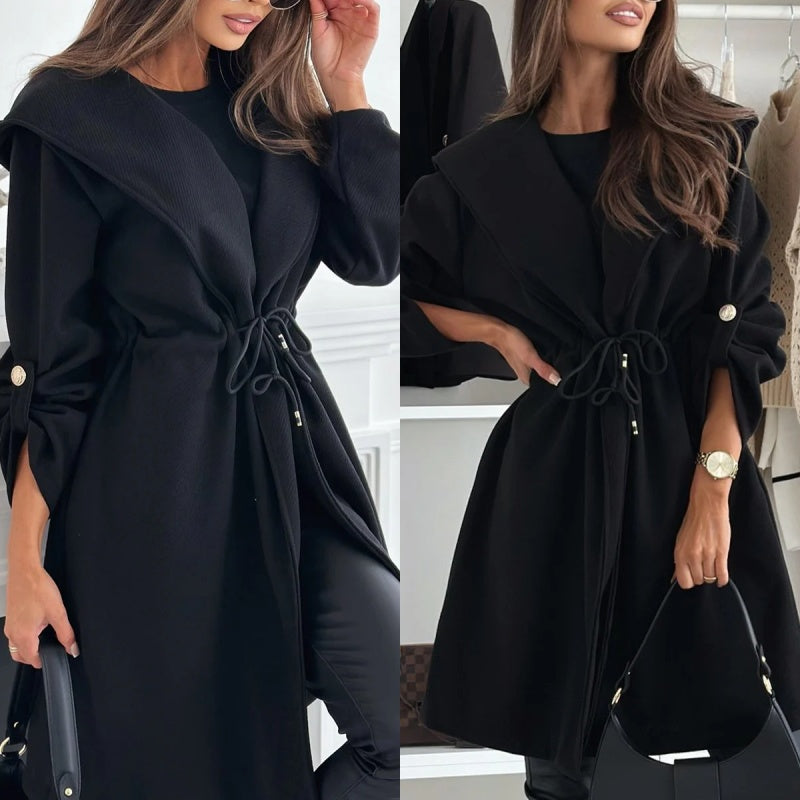 🔥Limited Time 50% OFF🔥Women’s Trendy Tie Waist Hooded Long Coat