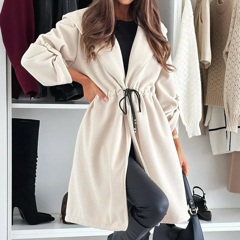 🔥Limited Time 50% OFF🔥Women’s Trendy Tie Waist Hooded Long Coat