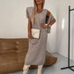 Conjunto de vestido midi y suéter de cuello alto