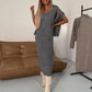 Conjunto de vestido midi y suéter de cuello alto